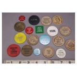 Vintage Wooden Nickels And Beer Chips