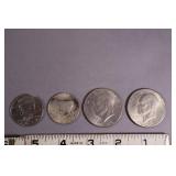 4 U S Coins- 2 1976 Eisenhower Bicentennial And