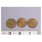 Three Apollo Eleven Coins, July 16-24, 1969