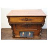 Antique Mahogany Pump Organ, 41x19x34.5"t