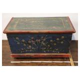Vintage Floral Painted Blanket Chest, 33x16x20"t