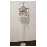 Metal Bird Motel And Stand, Asian Motif, White