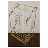 Vintage Towel Holder, 18"x33", Yellow Paint,