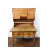 Antique Double Possum Belly Bakers Wood Cupboard