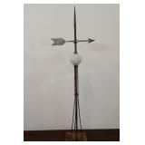 Vintage Lightning Rod With Glass Ball, 55"tall,