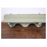 Green Wood Wall Shelf, 34"l,