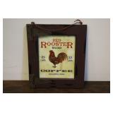 Red Rooster Brand Coffee Wall Decor,12.5"x15"t