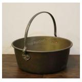 Large Antique Brass Cooking Pot, 14"dia.