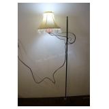 Pink Knobglass Floor Lamp, 56"t Iron Base, Adjusta