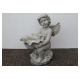 Garden Angel Holding A Birdbath Reservoir, Made Of