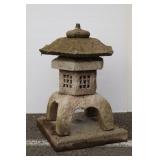 Cement Asian Pagoda On Base, 16"w X 23"t