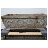 Large Cement Planter, Fleur De Lis, 10"x29"t
