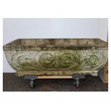 Large Cement Planter, Fleur De Lis, 10"x29"t