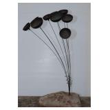 Brass Bell Yard Sound Sculpture, Stone Base, 25"t