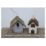 Two Small Wooden Bird Houses,