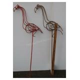 2 Steel Flamingos, Approx. 48"t.
