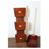 Two Wooden Storage Fixtures, Hanging 35"t And Box.