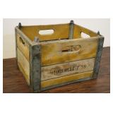 Vintage Medosweet Wood And Metal Milk Crate, 11"t