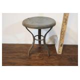 Vintage Steel Milking Stool, 12.5"t