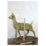 Vintage Concrete Doe Deer Statue, 43"t X 48"l X 20