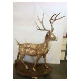 Vintage Concrete Buck Deer Statue, 46"t X 48"l X 2