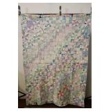 Hand Made Mill Wheel Quilt, Purples, Blues, 51x76"