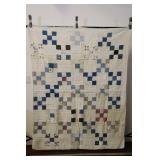 White-blue Hand-made Quilt 60x76"