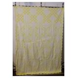 Large White-yello Hand-made Quilt, 98x68"