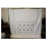 Large King Embroidered Blanket 114"w