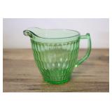 Green Glass Pitcher, 5.5"