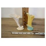 Two Porcelain Bud Vases, One Marked Peggy 1983