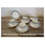 Blue And White English Teacup And Saucer Set, One