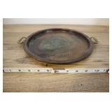 Hammered Copper And Brass Serving Tray, 13"