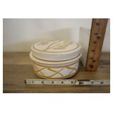 Antique White Glazed Stoneware Jar, 4x6"