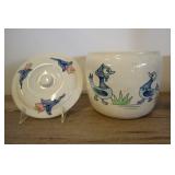 Ceramic Cookie Jar, With Illustrations, 6.5x7"w
