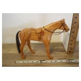 Carved Wooden Horse Sculpture.