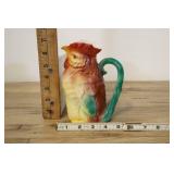 Rooster Pitcher, Brown, Green,czechoslovakia, 5x7"