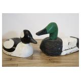 2 Carved And Painted Wooden Duck Decoys.