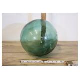 10" Green Glass Fishing Float, Pontil Scar