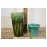 Two Piece Ceramic Vases, Unmarked, Bauer,