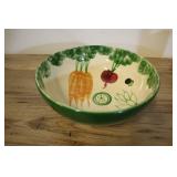 Large Salad Bowl With Painted Veggies, 9x4"