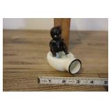 Black Americana Baby On Enamel, Bed Pan Ceramic