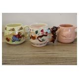 Vintage Childrens Cups, Bears, Whistle Cup, Pig &