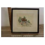 Framed Needlepoint, The House May Be Wee But The