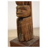 Carved Wooden Totem, 24" Tall