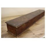 Carved Wooden Rectangular Box, 3.5" High 30" Long