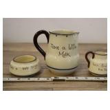 Torquay Watcombe Pottery Motto Ware Pitchers, Bowl