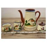 Torquay Watcombe Pottery Motto Ware Pitchers, Dish