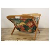 Vintage Knitting Basket, Folding Portable