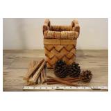 Kindling Basket, Starter Sticks Cinnamon Pinecones